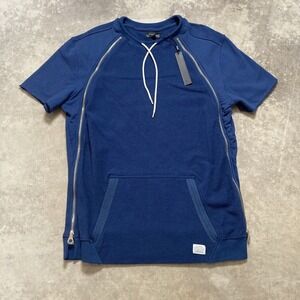 Tackma SweatShirt Mens Sz‎ Large Short Sleeve Pullover Triumph Stealth Hood Blue